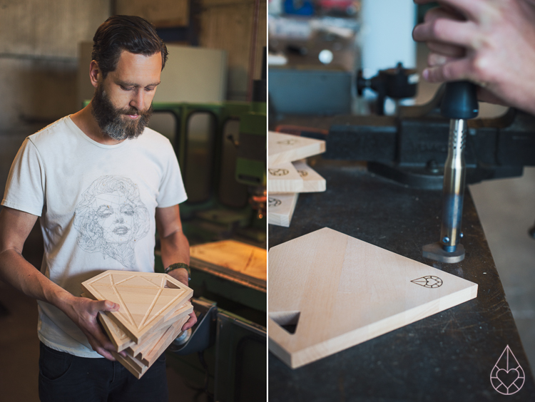 the making of Zilverblauw cutting boards