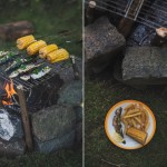 Cooking on a campfire