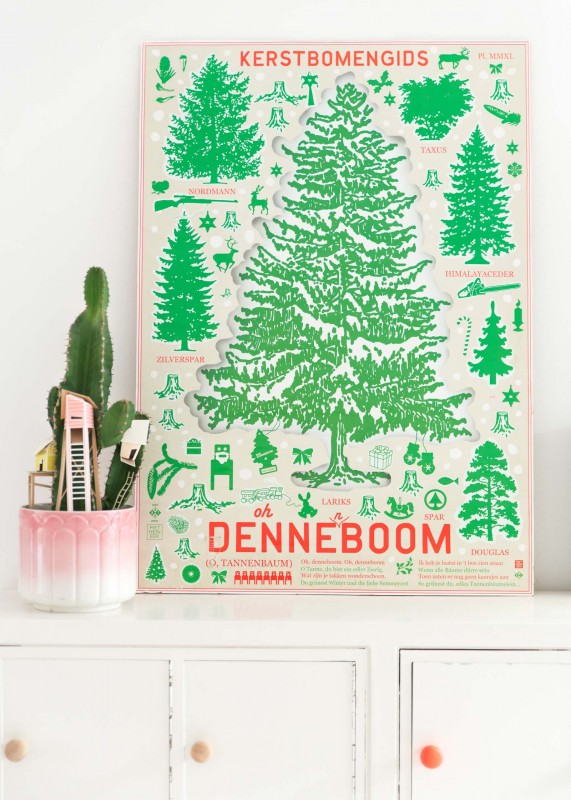 Studio Boot kerstbomenposter - zilverblauw.nl