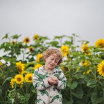 Kids & sunflowers