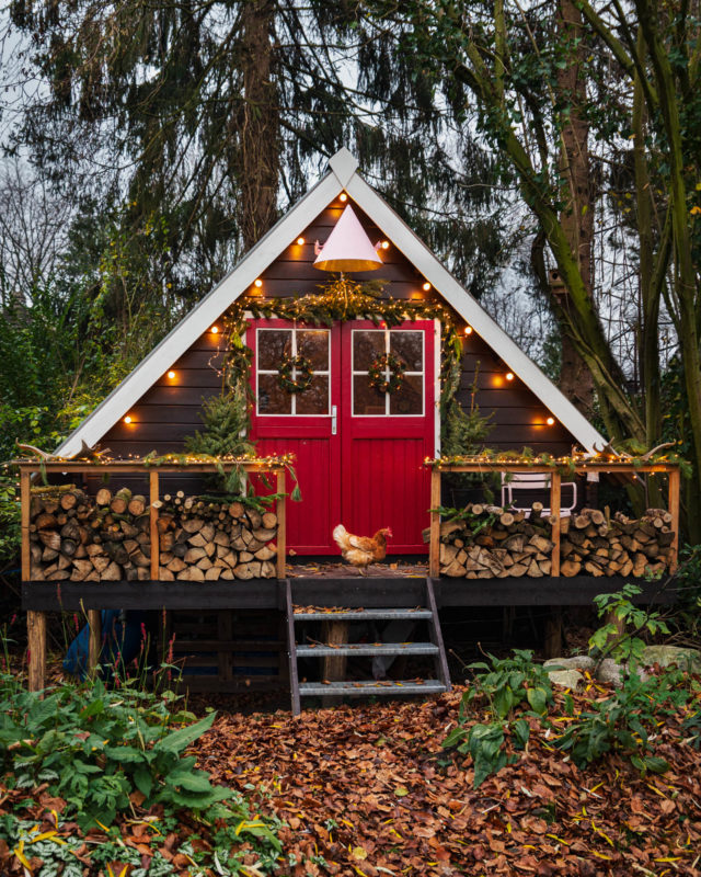 a-frame in the woods